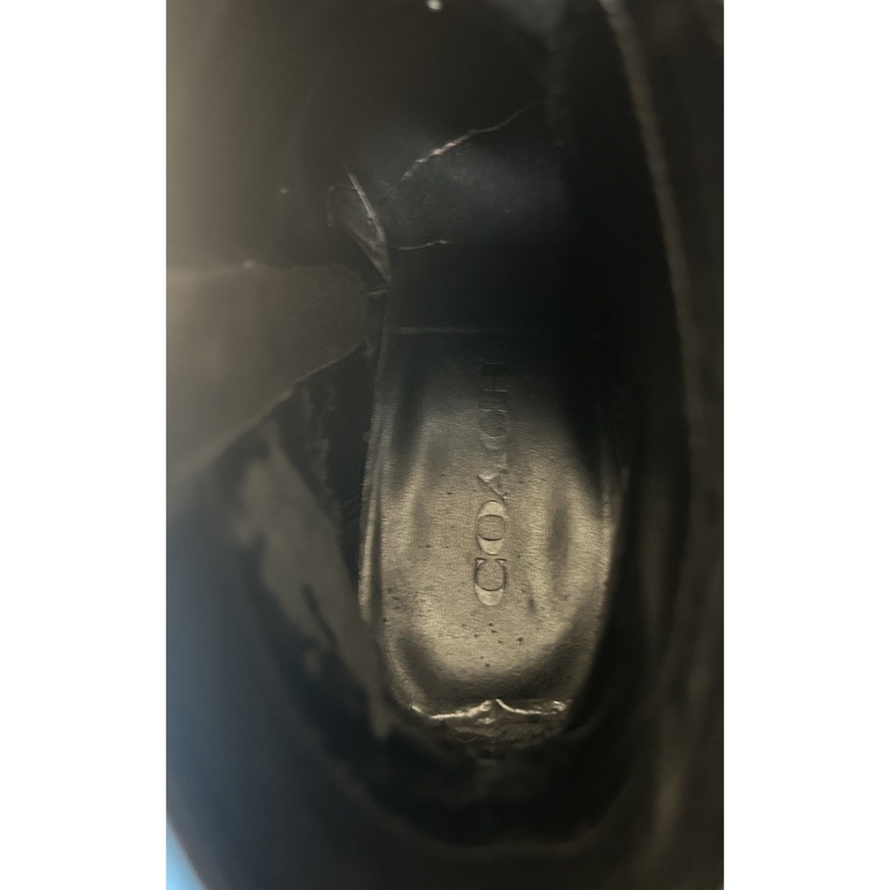 Coach Paulina Womens 7.5B Black Leather Classic Boots Booties Ankle Buckle - Picture 12 of 14